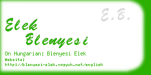 elek blenyesi business card